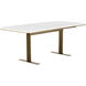 Ambrosia 79 X 35 inch White / Antique Brass Dining Table